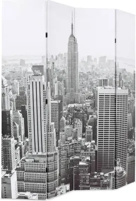 Obrázek produktu pro vidaXL Rozdělovač místností skládací 160 x 170 cm New York ve dne černobílý