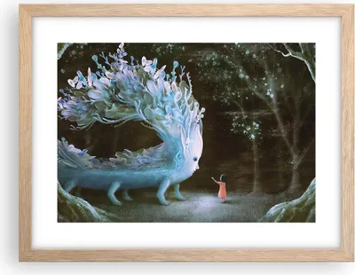 Produktbild von Gerahmtes Poster - Rahmen in heller Eiche - Monster Kind Fee - 40x30 cm - Wand Bild - Wanddeko - Wandbilder - Kunstposter - Wandposter - Bilderrahmen - Bilder - Kunstdruck - P2NAA40x30-4712