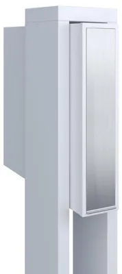 Produktbild von Standbriefkasten Flag in Weiß mit Edelstahlklappe