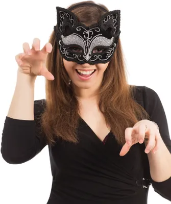 Image de Masque décoratif noir de chat
