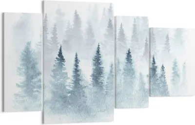 Produktbild von Bild auf Leinwand - Leinwandbild - Bäume Wald Natur - 120x70cm - Wand Bild - Wanddeko - Wandbilder - Leinwanddruck - Bilder - Kunstdruck - Wanddekoration - Leinwand bilder - Wandkunst - DL120x70-3981