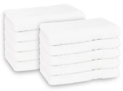 Produktbild von 10er Set Gästehandtücher, 100% Baumwolle, 30x50 cm, weiß