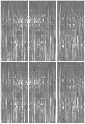 Produktbild von 6x Lametta Vorhang - silber - 91x244 cm