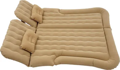 Zdjęcie produktu dla Materac powietrzny SUV – nadmuchiwany materac samochodowy – nośność 300 kg – 174×126 cm – flokowane PVC – prostokątny – pompa 12 V 75 W – beżowy