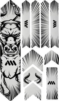 Produktbild von Aufkleber AMS Honeycomb Frame Guard Extra Bull Rahmenschutz Bull schwarz AMSFG2BKBU