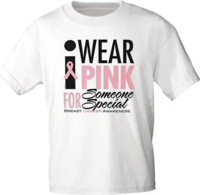 Produktbild von T-Shirt mit Print  | Wear Pink ..Someone Special | 12167 | Gr. S-3XL Color - weiß Größe - M