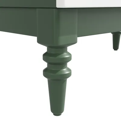 Produktbild von 2er Set Bogen-Vitrinenschrank 76 x 38,5 x 165 cm mit Riffelglas-Doppeltüren, 3 Einlegeebenen, Dunkelgrün + Weiß