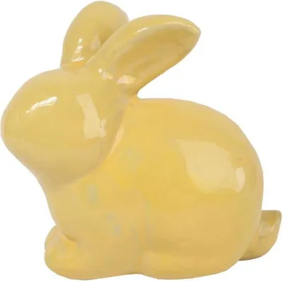 Zdjęcie produktu dla Zając Ceramiczny Figurka 20 Cm Kolor Żółty