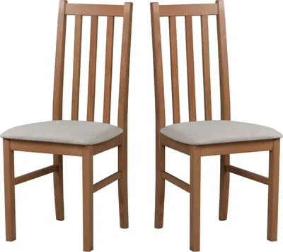 2er Set Esszimmerstühle SW020 – Eichenholz Mit Wiener Geflecht – Rattan-Rücken, V-Form Beine – Montage Erforderlich – Farbe Eiche Natur