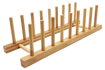 Image de Support à assiettes pour placards de cuisine, support à planches à découper en bambou, égouttoir à vaisselle, range-assiettes pour placards de cuisine (1 ou 8 compartiments)