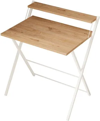 Produktbild von Klappbarer Schreibtisch mit Ablage, Holzoptik/Weiß, 76 x 50 x 84 cm