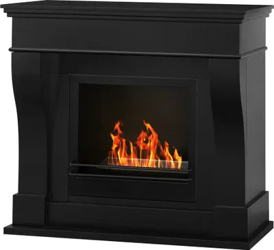 Produktbild von WASHINGTON Schwarzer, freistehender Bioethanol-Kamin L111 x T43 x H99