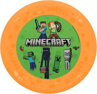 Obrázek produktu pro Párty plastový talíř Pixel - Minecraft - 21 cm - 1 ks