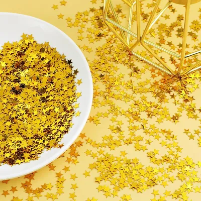 Produktbild von 3000 Stück Sterne Konfetti Gold, Glitzerstern Partykonfetti Glitzer Sterne Deko, Stern Weihnachten Tischdeko, Sterndekoration für Hochzeit Jubiläum, Halloween, Geburtstag, Hochzeit, Party, DIY