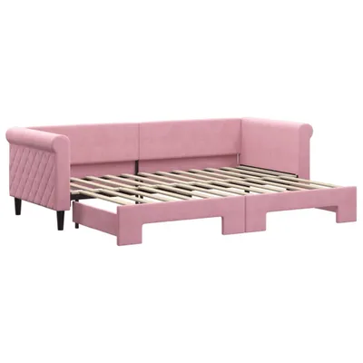 Zdjęcie produktu dla vidaXL Łóżko dzienne rozkładane różowe 80x200 cm aksamitne