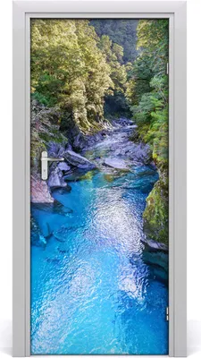 Produktbild von Tulup Türaufkleber 85x205 cm Dekorative Aufkleber Selbstklebend Wasserdichte Tapete Abnehmbar Schlafzimmer Wohnzimmer Wohnkultur - Fluss im Wald