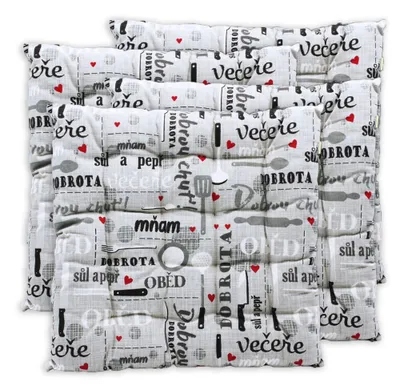 Obrázok produktu pre HOME ELEMENTS Podsedák prešívaný 40 x 40 cm, sada 4 ks, Dobrú chuť