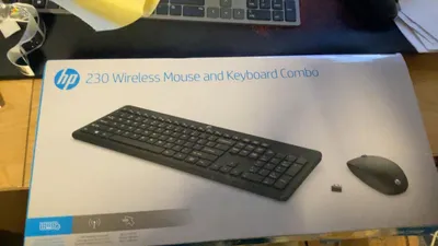 Produktbild von HP 230 Wireless-Maus und -Tastatur (kombiniert), Volle Größe (100%), Kabellos, RF Wireless, Membran Key Switch, Schwarz, Maus enthalten