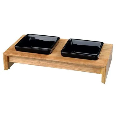 Zdjęcie produktu dla TRIXIE 24821, Pies, Drewno, Ceramika, Czarny, Wzór, 0,4 l, 13 cm