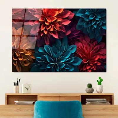 Image de Wallity, UV-1175 - 70 x 100, tableau acrylique, multicolore, 100 % verre trempé, 70 x 100 cm