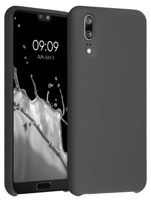 Produktbild von kwmobile Handyhülle für Huawei P20 Hülle - Case Silikon - Kabelloses Laden - Schutzhülle Cover in Schwarz matt