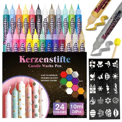 Productafbeelding van Solidchoice - Kaarsverf Set met Stickers en Sponsgereedschap