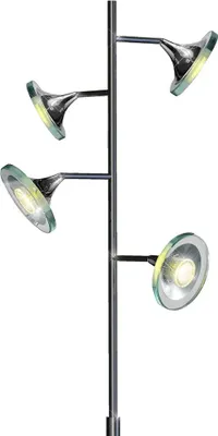 Produktbild von Elegante LED Stehleuchte aus Chrom und Glas