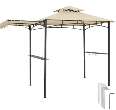 Produktbild von Grillpavillon®️ Maracaibo mit Winddach, wetterfest, UV-Schutz, 316x150x250 cm, Sandfarbe
