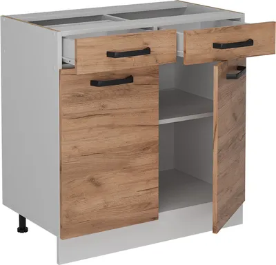 Immagine prodotto di Mobiletto base per cucina Vicco R-Line Rovere dorato 80 cm senza piano di lavoro, Model 52293