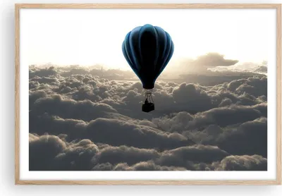 Produktbild von Gerahmtes Poster - Rahmen in heller Eiche - Wolke Ballon Himmel - 91,5x61 cm - Wand Bild - Wanddeko - Wandbilder - Wandposter - Bilderrahmen - Bilder - Kunstdruck - Wandbild - P2NAA91x61-3577