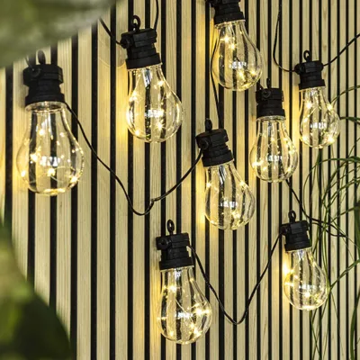 Produktbild von Solar LED Lichterkette mit 8 Kunststoff Glühbirnen 70499