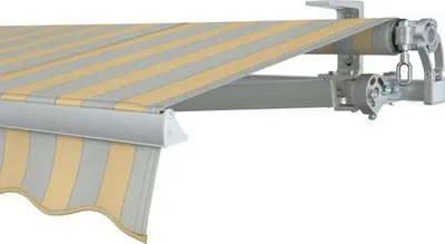 Produktbild von SOLUNA Gelenkarmmarkise Concept 4x2,5 Stoff Dessin 6676 Gestell Silber E6EV1 eloxiert Antrieb rechts inkl. Kurbel