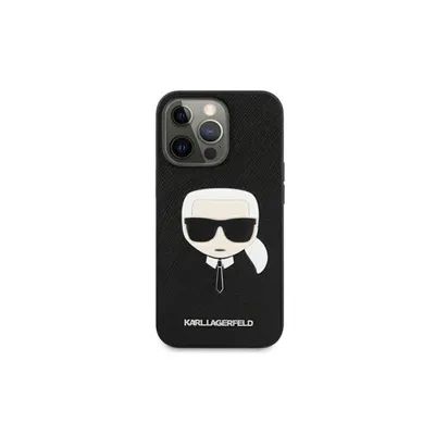 Produktbild von Karl Lagerfeld Klhcp13Lsakhbk Iphone 13 Pro / 13 6.1"" Czarny/Schwarz Hardcase Saffiano Ikonik Karl`s Head