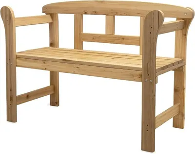 Immagine prodotto di Panca da giardino in legno con braccioli, capacità di carico 180 kg, dimensioni 118 x 78 cm. Panchina in legno per 2 persone, realizzata in legno massello. Ideale come panchina da parco, panchina da giardino o per balconi, terrazzi e giardini