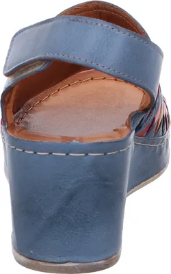 Produktbild von Gemini Damen Sandalen Flechtoptik Keilabsatz Slingback Klettverschluss 032672-02, Größe:41 EU, Farbe:Blau