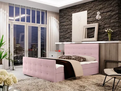 Produktbild von Boxspring-Doppelbett VASILISA 2 – 180x200, Rosa