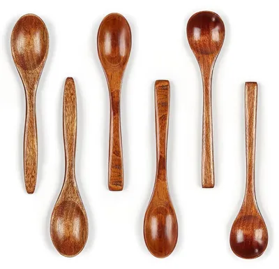 Produktbild von Holzlöffel Set 6 Stück Nanmu Holz Löffel für Honig Kaffee Tee Kochen Küchenhelfer