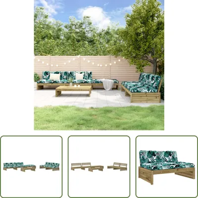 Produktbild von The Living Store 6-tlg. Garten-Lounge-Set mit Kissen Imprägniertes Kiefernholz