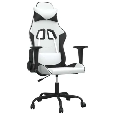 Produktbild von vidaXL Gaming-Stuhl Weiß und Schwarz Kunstleder