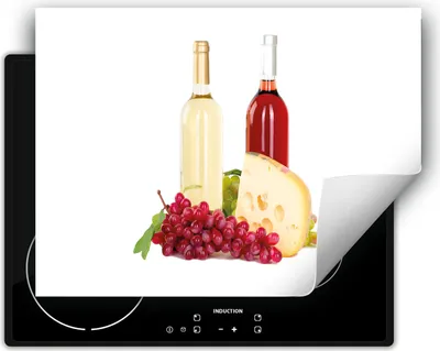 Produktbild von DarHaus Herdabdeckplatte 80x52 cm Anti Rutsch Matte Aufrollbar, Wein - weiß