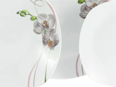 Produktbild von 18-teiliges Geschirrset Square Orchidee porzellan spülmaschinen- und mikrowellenfest - ion - online erhältlich Geschirrset für 6 Personen