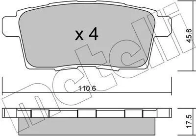 Produktbild von METELLI Bremsbeläge Satz Hinten Bremsklötze für MAZDA CX-7 (ER) 22-0873-0