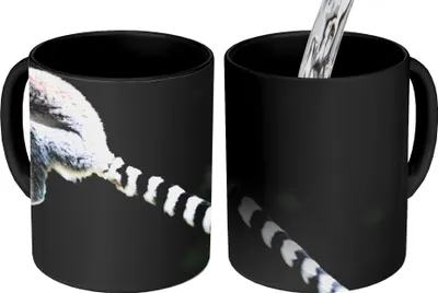 Obrázek produktu pro MuchoWow® Kouzelný pohár Opice - Lemur kroužkovaný - Lesní 350 ml Barva měnící se pohár Dárkový nápad - foto hrnek