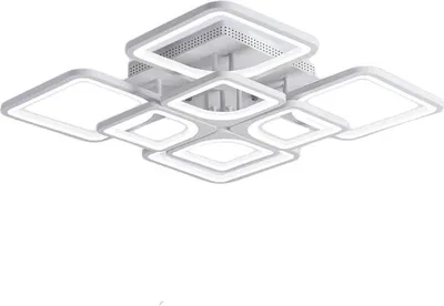 Obrázek produktu pro Stropní svítidlo, moderní design, stmívatelné LED osvětlení, bílé 4+4