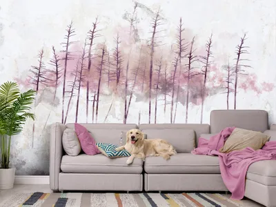 Produktbild von Vlies Fototapete Landschaft 400x280 cm Tapeten Wandtapete XXL Betonoptik Bäume Wald Natur wie gemalt b-A-10229-a-a
