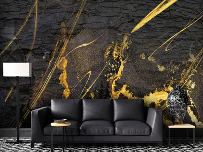 Immagine prodotto di Murale in pietra non tessuta 400x280 cm Carta da parati murale XXL 3D oro nero a-C-10085-a-a