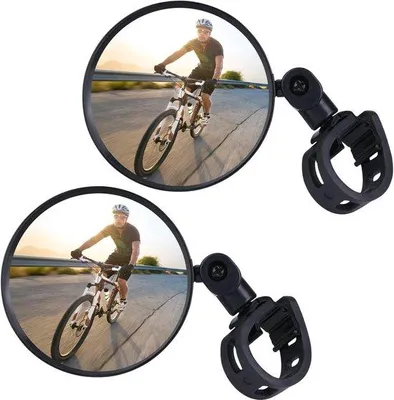 Produktbild von Famanu Fahrradrückspiegel 360° Drehbar - Verstellbare Winkelspiegel für Lenker 15-35 mm