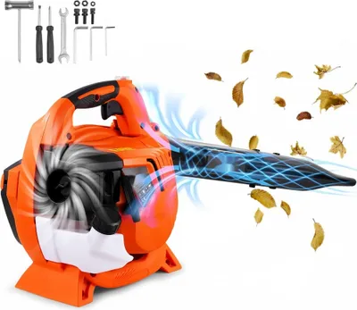 Immagine prodotto di Soffiatore a benzina 79 CC - soffiatore manuale a 2 tempi - volume d'aria 425 CFM - potente aspiratore di foglie per la manutenzione del giardino