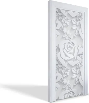 Produktbild von Wandtattoos Türen Selbstklebende Wandsticker Türtapeten - Papierrosen - 75 x 205 cm