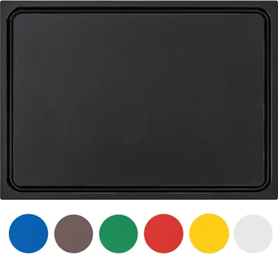 Produktbild von Muvell Schneidebrett Kunststoff HDPE500 | Schwarz 60x40x2 cm | Schneidbrett | Gastro Profi BBQ & Bar Küchenbrett | 1 Seite mit Saftrinne |